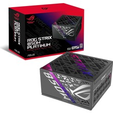 ROG-STRIX-850P Tam Modüler Güç Kaynaği, 80 Plus Plati̇num Serti̇fi̇kali, Atx 3.1, Gan Mosfet, Akilli