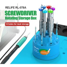 Relife RL-078A 360° Dönebilen Onarım Aracı Depolama Rafı 14 Delikli Saklama Kutusu