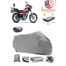 Kuba KB150T-B Branda Gri Arka Çanta Uyumlu(Topcase) Motosiket Brandası Motor Örtüsü Çadır Su Geçirmez Motosiklet Kılıfı Motor Brandası,lastikli,taşıma Torbalı