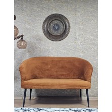 Ikili Teddy Siyah Boyalı Sivriltme Ayak Çay Seti Koltuk Ikili Berjer , Balkon, Salon, Ofis Kiremit Renk 40,5 Boyut/ebat