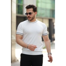 Erkek Bisiklet Yaka Ribanalı Kısa Kollu Tshirt