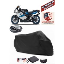 Bmw K 1200 S Branda Siyah Arka Çanta Uyumlu(Topcase) Motosiket Brandası Motor Örtüsü Çadır Su Geçirmez Motosiklet Kılıfı Motor Brandası,lastikli,taşıma Torbalı