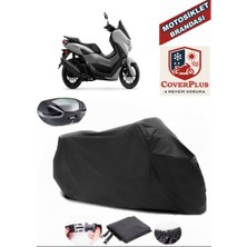 Yamaha  Nmax 155 Branda Siyah Arka Çanta Uyumlu(Topcase) Motosiket Brandası Motor Örtüsü Çadır Su Geçirmez Motosiklet Kılıfı Motor Brandası,lastikli,taşıma Torbalı