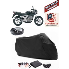 Honda Cbf 250 Branda Siyah Arka Çanta Uyumlu(Topcase) Motosiket Brandası Motor Örtüsü Çadır Su Geçirmez Motosiklet Kılıfı Motor Brandası,lastikli,taşıma Torbalı