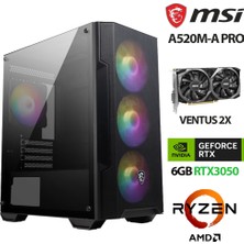 Xaser Force X3 Ryzen 7 5700X 32GB Ram 1tb M.2 Nvme SSD 6gb RTX3050 Masaüstü Oyuncu Hazır Sistem