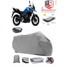 Suzuki V-Strom 250 Branda Gri Arka Çanta Uyumlu(Topcase) Motosiket Brandası Motor Örtüsü Çadır Su Geçirmez Motosiklet Kılıfı Motor Brandası,lastikli,taşıma Torbalı