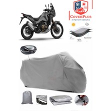 Honda CRF1000L Branda Gri Arka Çanta Uyumlu(Topcase) Motosiket Brandası Motor Örtüsü Çadır Su Geçirmez Motosiklet Kılıfı Motor Brandası,lastikli,taşıma Torbalı