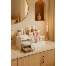 Kitchen Life 3 Katlı Ofis Takı Makyaj Düzenleyici Organizer 2 Çekmeceli Beyaz Tasarım
