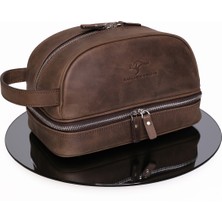 Kangaroo Kıngdom Seyahat Organizatörü Portföy El Çantası Hakiki Deri Crazy Horse Camel 6577-ZKC