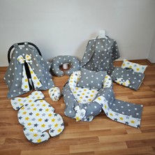 Sarıyıldız Babynest Koyu Yıldız Oval Yataklı 10 Parça Seti 0-3 Yaş Unisex Yıkanabilir Kumaş