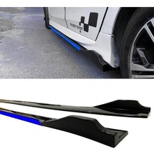 Fiat Albea 2003-2012 Mavi Şeritli Renkli Yan Marşpiyel 2 Adet Piona Black