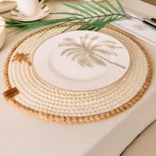 Evidea Kitchen Palm Tatlı ve Kahvaltı Tabağı - Krem / Bej - 21 cm