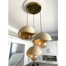 Dream Mode Beton Avize Modern Şık Iskandinav Tarz Krem 3 Başlıklı (AMPUL DAHİL DEĞİLDİR) NESTVİBE