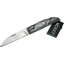 Crkt Cr 0102 Kamp Çakı 20 cm - Balık Desenli Metal Sap, Kılıflı, Kutulu