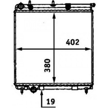 Radyatör C2-C3-207-1007 1.4-1.4 16V-1.6 16V-1.4HDI Klimasiz Mek 398X380X23 Dpmah