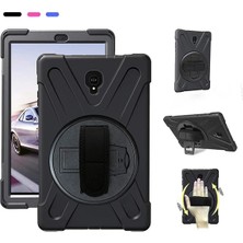 Samsung Galaxy Tab A 10.5 2018 T590-T595-T597 Uyumlu Defender Standlı Zırhlı Silikon Tablet Kılıfı (Siyah)