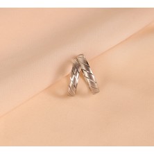 Paralel Desen Şeritli Gümüş Kaplama(Kadın -Erkek)Yüzük