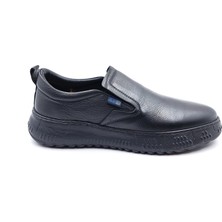 Scootland S22308 Hakiki Deri Hafif ve Yumuşak Tasarım Siyah Erkek Bağcıksız Konfor Ayakkabı