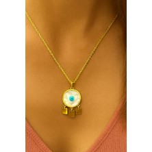 Sedef Detaylı Nazar Göz Kolye