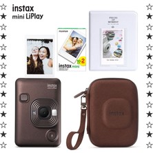 Instax Mini Liplay Deep Bronze Fotoğraf Makinesi 20'li Film Albüm ve Çanta Hediye Seti