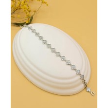 Işıltılı Taşlı Yonca Bileklik