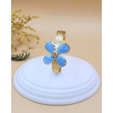 Dört Yaprak Çiçek Bileklik Mavi