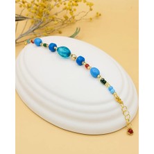 Rena Akrilik Boncuklu Mavi Renkli Bilekli