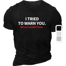 Baskılı Oversize Bisiklet Yaka T-Shirt - Siyah