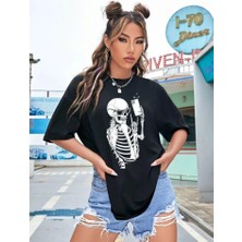 Baskılı T-Shirt - Siyah