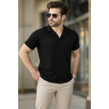 Iki Iplik Kumaş Gömlek - Siyah