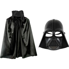 Çocuk Boy Yıldız Savaşları Star Wars Darth Vadet Maskesi ve 90 cm Pelerin Seti Siyah (5250)