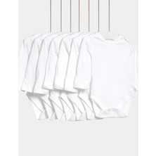 Marks & Spencer Saf Pamuklu 7'li Bodysuit Seti (0-3 Yaş)