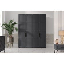 Pita Grey 4 Kapılı Gardırop