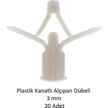 Plastik Kanatlı Alçıpan Dübeli 3 Mm, 20 Adet