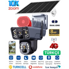 RX35 Solar Güvenlik Kamerası Dual Lens 4g Sim Kartlı Ptz Hareketli Gece Görüşlü Güneş Panelli Kamera