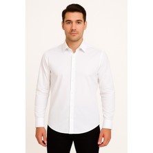 Erkek Saten Slimfit Uzun Kol Gömlek