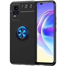 Vivo V21E Kılıf Yüzüğü Stant ve Araç Tutucu Olabilen Şık Esnek Premium Silikon Kapak Ryc/ravel