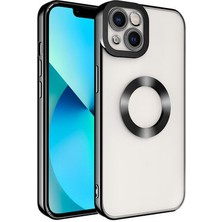 iPhone 13 Kılıf Kenarları Lazer Renkli ve Logo Detaylı Şık Esnek Premium Silikon Kapak Ryc/omega