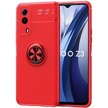 Vivo Y53S 4g Kılıf Yüzüğü Stant ve Araç Tutucu Olabilen Şık Esnek Premium Silikon Kapak Ryc/ravel