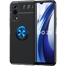 Vivo Y53S 4g Kılıf Yüzüğü Stant ve Araç Tutucu Olabilen Şık Esnek Premium Silikon Kapak Ryc/ravel
