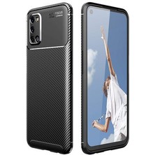 Oppo A52 Kılıf Karbon Desenli Esnek Yüksek Kaliteli Meteryalden Üretilmiş Silikon Kapak Ryc/negro