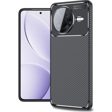 Poco F7 Pro Kılıf Karbon Desenli Esnek Yüksek Kaliteli Meteryalden Üretilmiş Silikon Kapak Ryc/negro