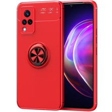 Vivo V21 Kılıf Yüzüğü Stant ve Araç Tutucu Olabilen Şık Esnek Premium Silikon Kapak Ryc/ravel