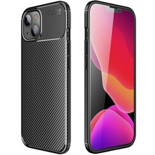 iPhone 13 Kılıf Karbon Desenli Esnek Yüksek Kaliteli Meteryalden Üretilmiş Silikon Kapak Ryc/negro