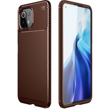 Xiaomi Mi 11 Lite Kılıf Karbon Desenli Esnek Yüksek Kaliteli Meteryalden Üretilmiş Silikon Kapak Ryc/negro