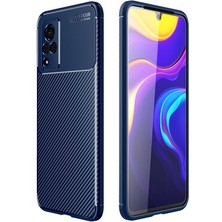 Vivo V21 Kılıf Karbon Desenli Esnek Yüksek Kaliteli Meteryalden Üretilmiş Silikon Kapak Ryc/negro