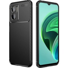 Redmi Note 11E Kılıf Karbon Desenli Esnek Yüksek Kaliteli Meteryalden Üretilmiş Silikon Kapak Ryc/negro