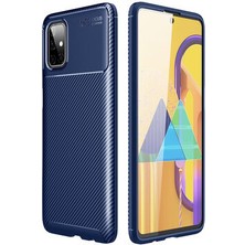 Samsung Galaxy M51 Kılıf Karbon Desenli Esnek Yüksek Kaliteli Meteryalden Üretilmiş Silikon Kapak Ryc/negro