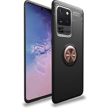 Samsung Galaxy S20 Ultra Kılıf Yüzüğü Stant ve Araç Tutucu Olabilen Şık Esnek Premium Silikon Kapak Ryc/ravel