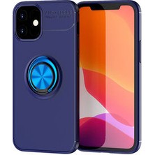 iPhone 12 Kılıf Yüzüğü Stant ve Araç Tutucu Olabilen Şık Esnek Premium Silikon Kapak Ryc/ravel